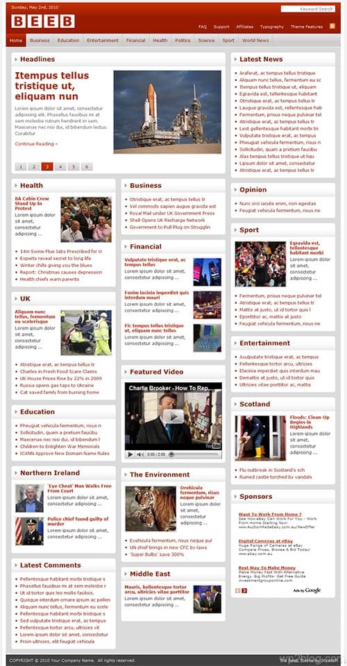 the beeb wordpress theme