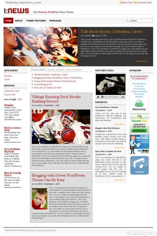 inews wordpress theme