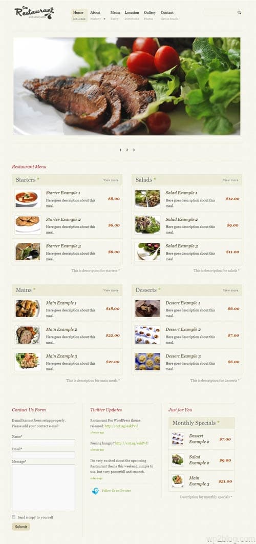 Restaurant Pro Premium WordPress Theme