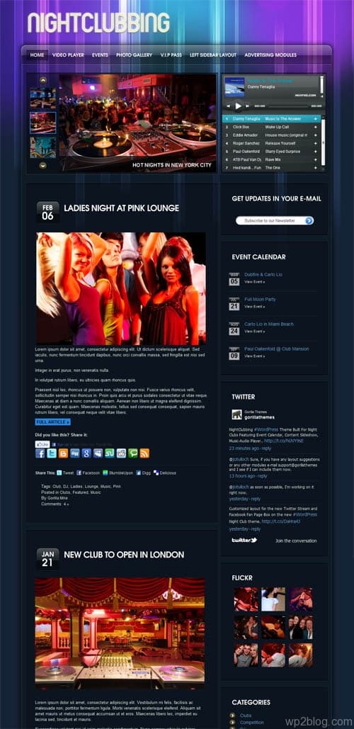 Night Club WordPress Theme