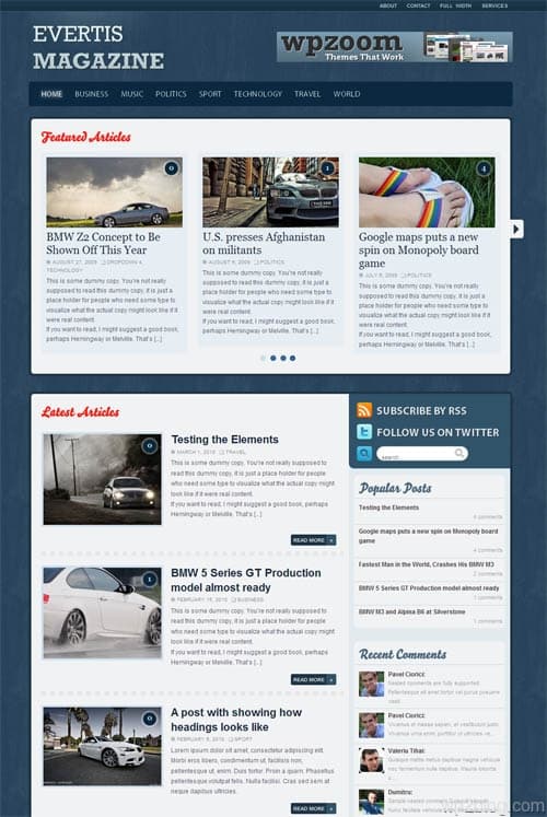 evertis magazine wordpress theme