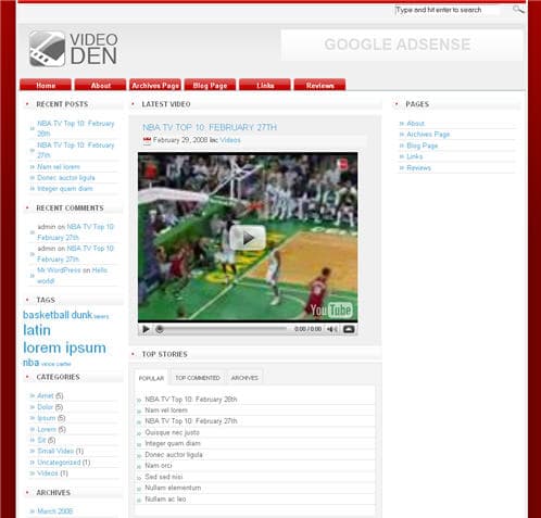 Video Den Theme