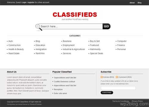 classifieds wordpress theme
