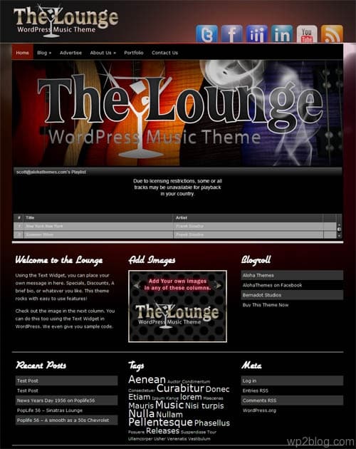 The Lounge Music WordPress Theme