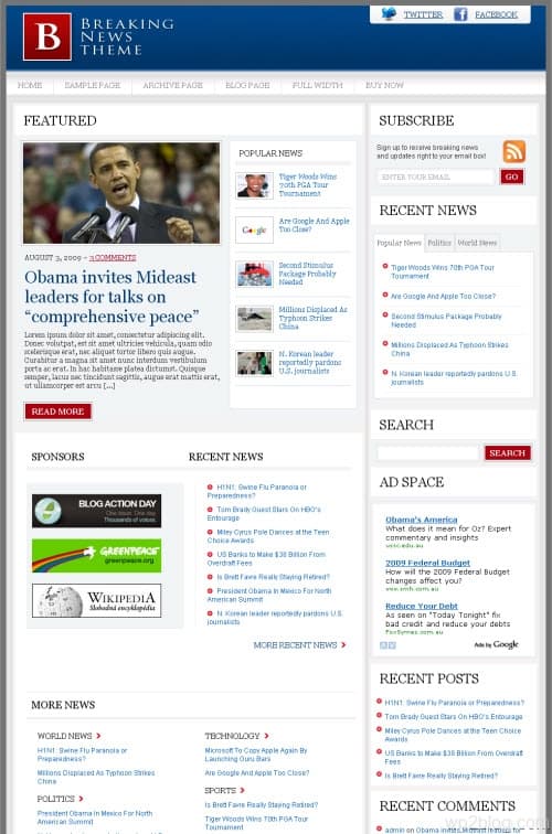 Breaking News Premium WordPress Theme