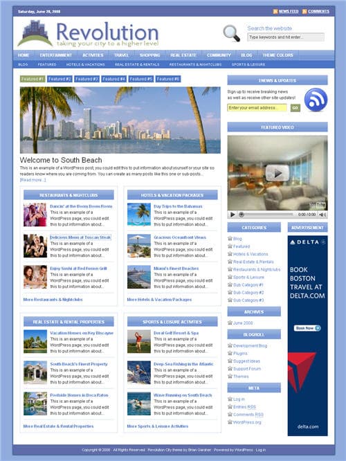 Revolution City WordPress Theme Blue