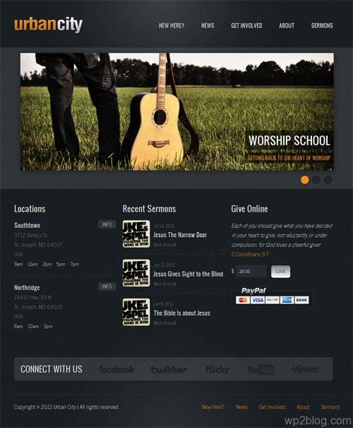 urban city church wordpress theme