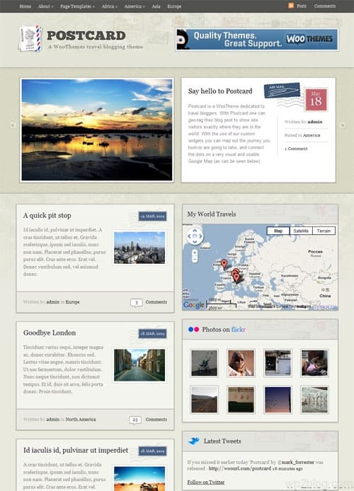 postcard travel wordpress theme