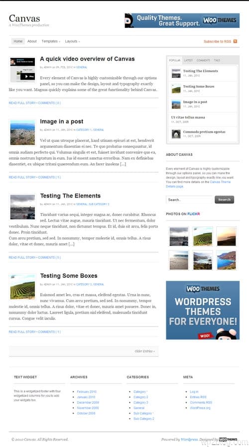 canvas wordpress theme