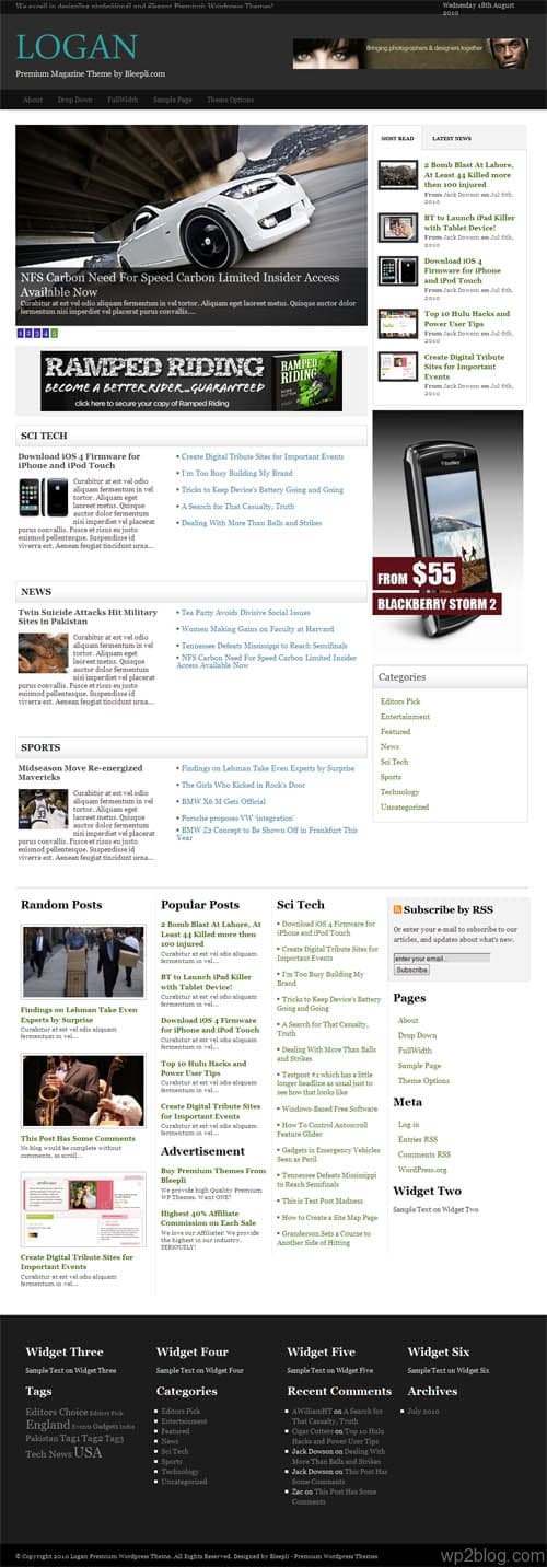 Logan Magazine WordPress Theme