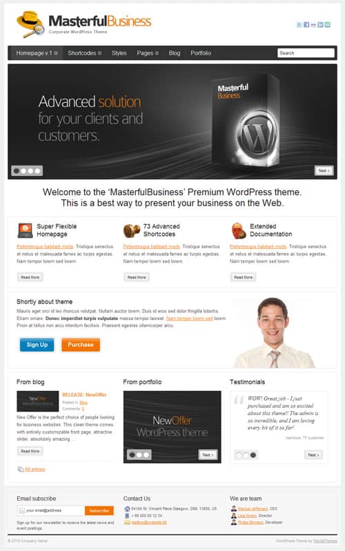 masterful business wordpress theme