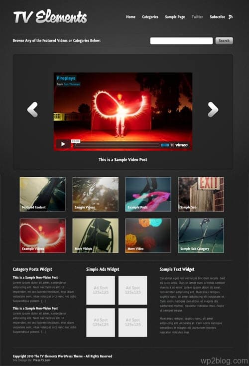 tv elements video wordpress theme