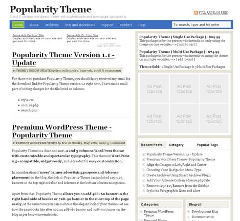 Popularity Premium WordPress Theme