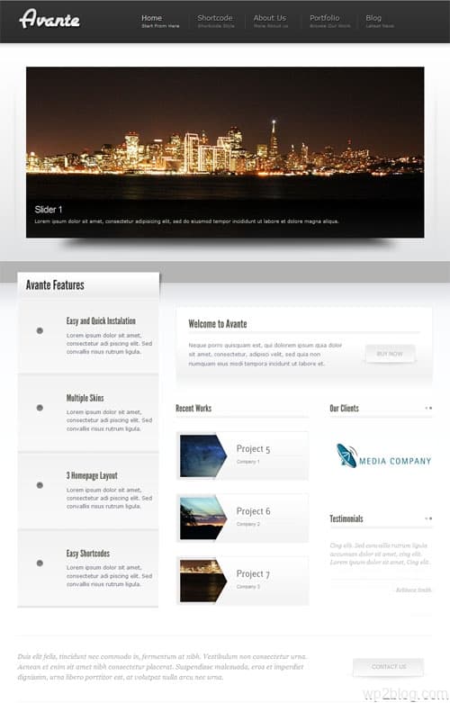 Avante Corporate WordPress Theme