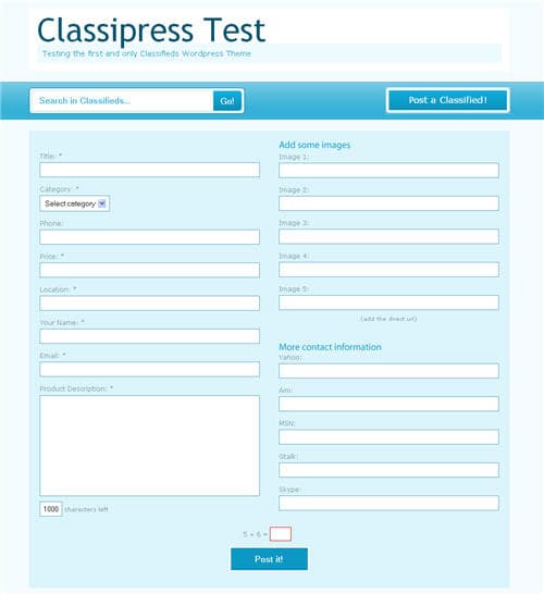 Classipress theme