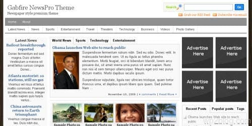 gabfire news pro theme