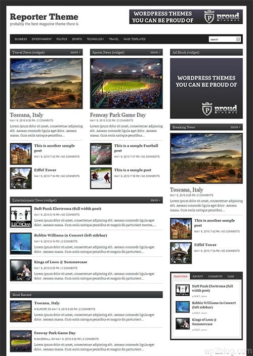 reporter wordpress theme