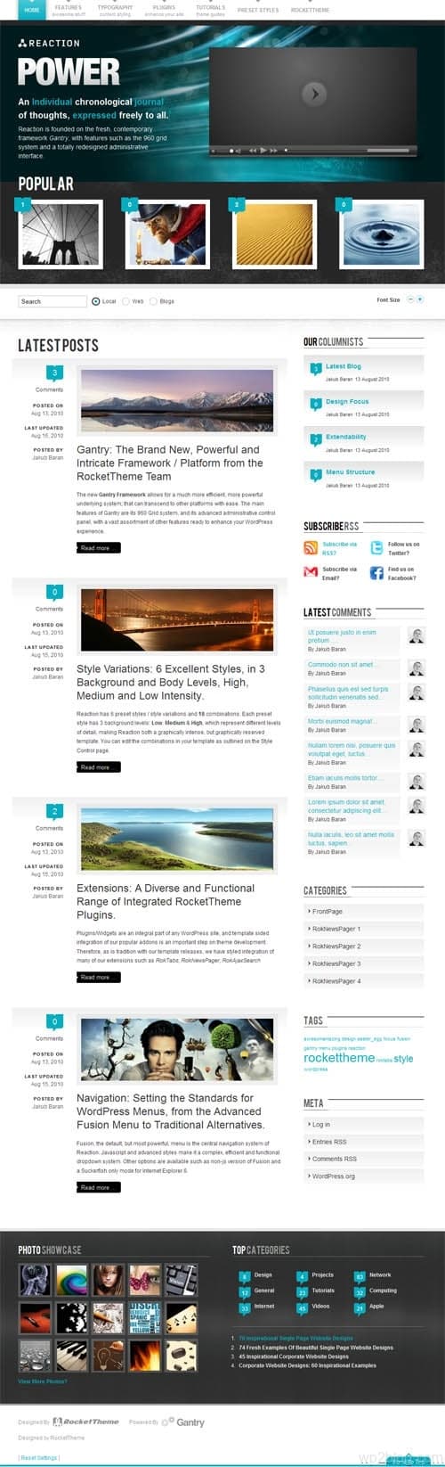 reaction wordpress theme