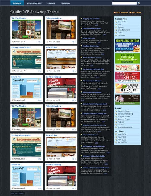 Gabfire WP Showcase wordpress theme