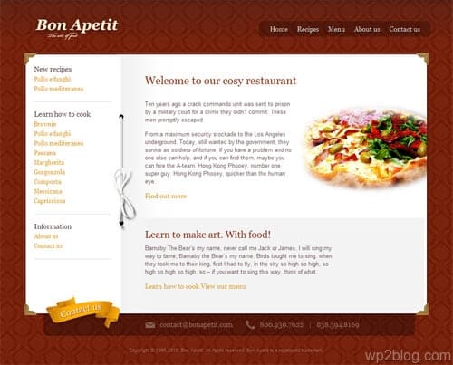 Bon Apetit Restaurant WordPress Theme