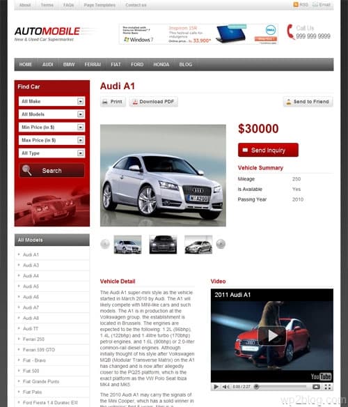 car wordpress theme