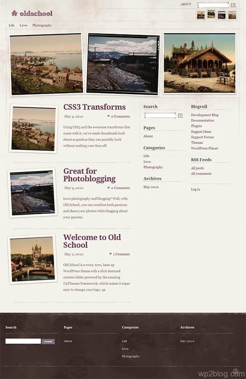 old school wordpress theme