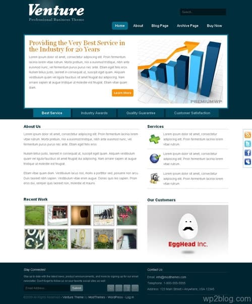 Venture Business CMS WordPress Theme