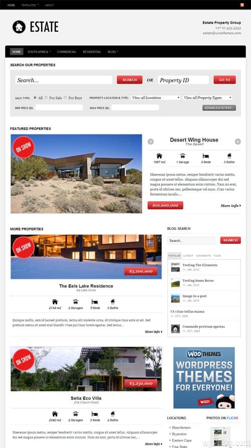 estate wordpress theme