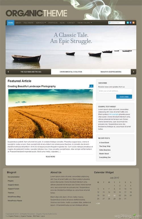 organic wordpress theme