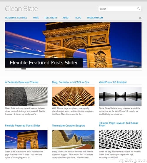 clean slate wordpress theme