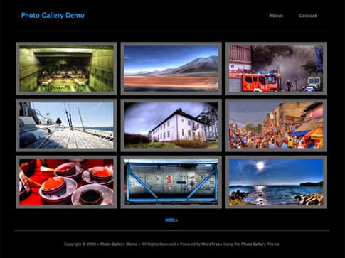 Photo Gallery Theme Black