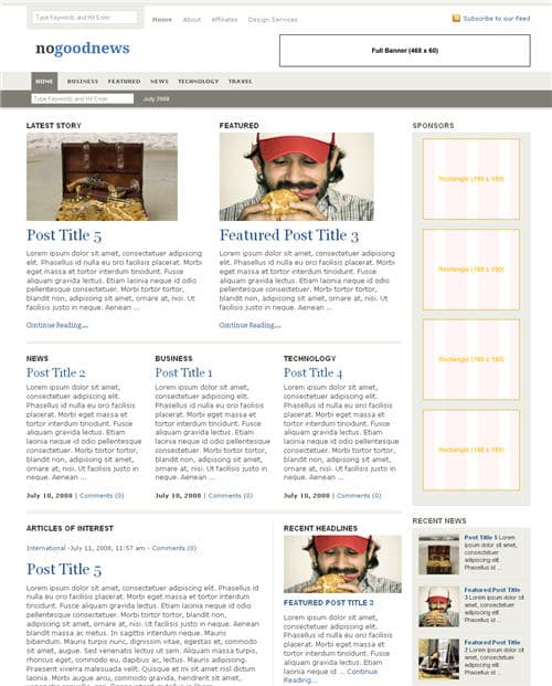 No Good News WordPress Theme