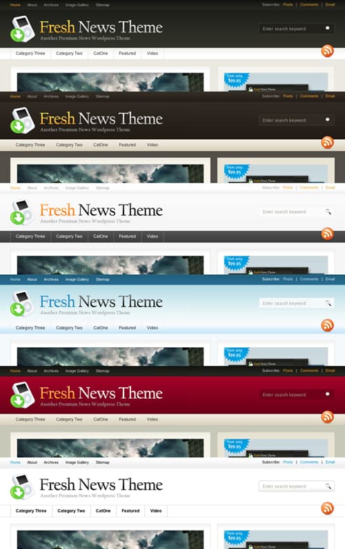 Fresh News Theme Colours