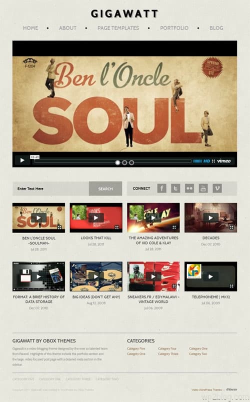 Gigawatt Video Blog WordPress Theme