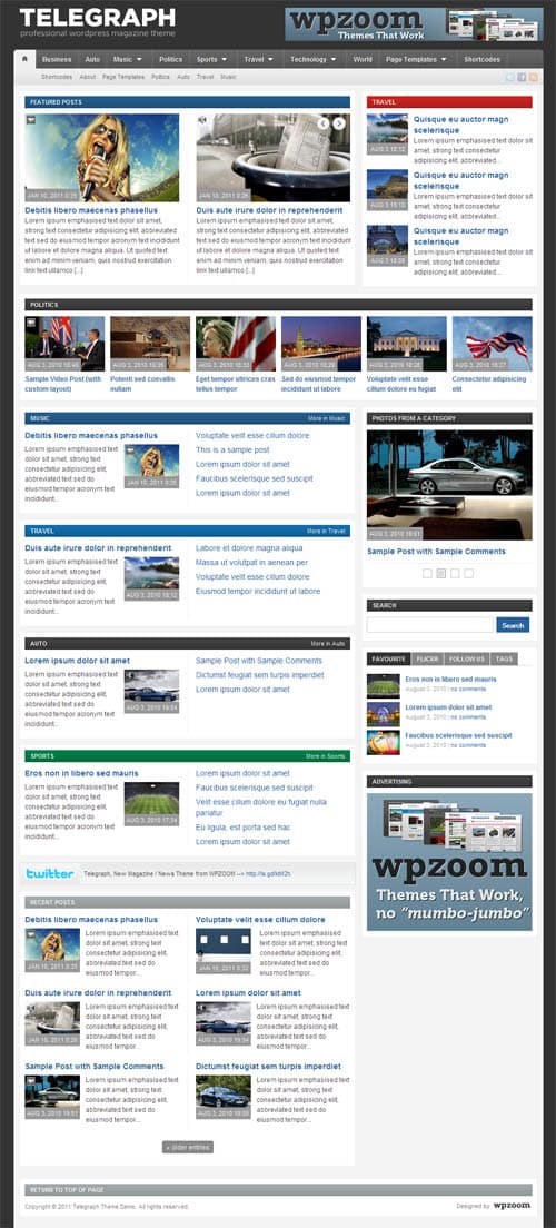 telegraph wordpress theme