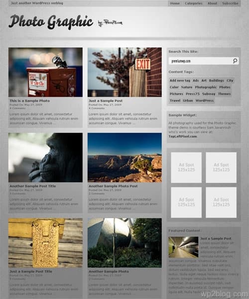 photo graphic wordpress theme