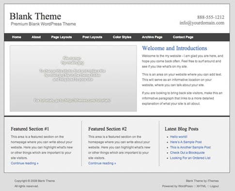 Blank WordPress Theme