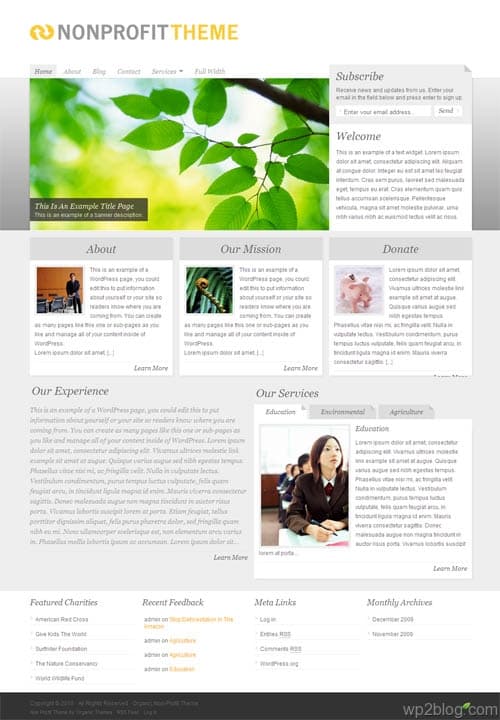 non profit wordpress theme