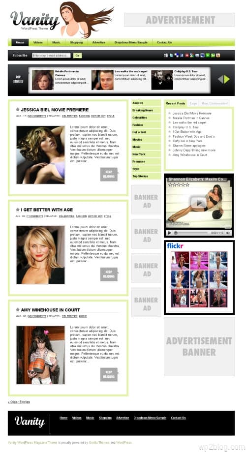 Vanity Magazine 2.0 WordPress Theme