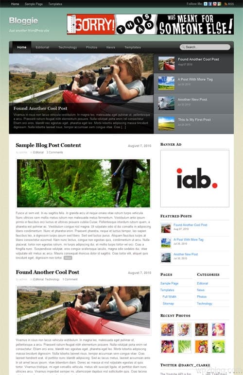 Bloggie Premium WordPress Theme