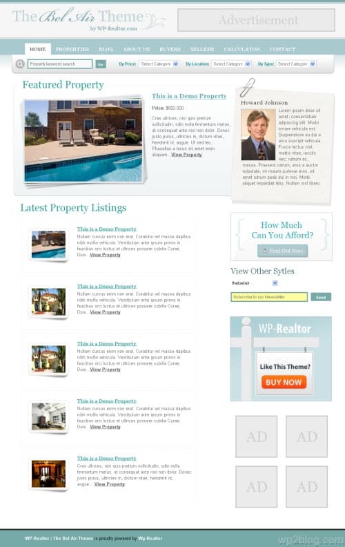 wp realtor bel air wordpress theme