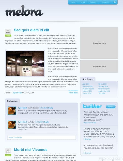 melora wordpress theme