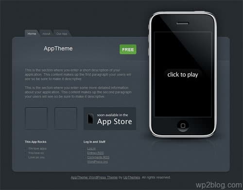 iphone app wordpress theme