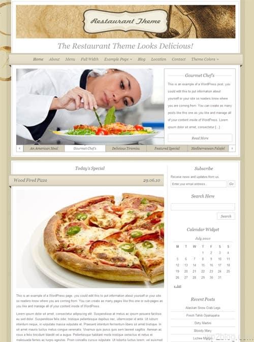 Restaurant WordPress Theme