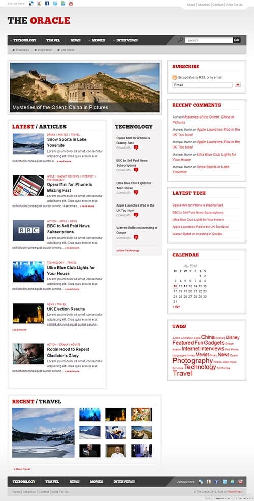 oracle wordpress theme