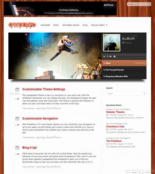 Garage Band Premium WordPress Theme