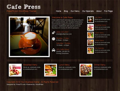 cafe press 2.0 wordpress theme