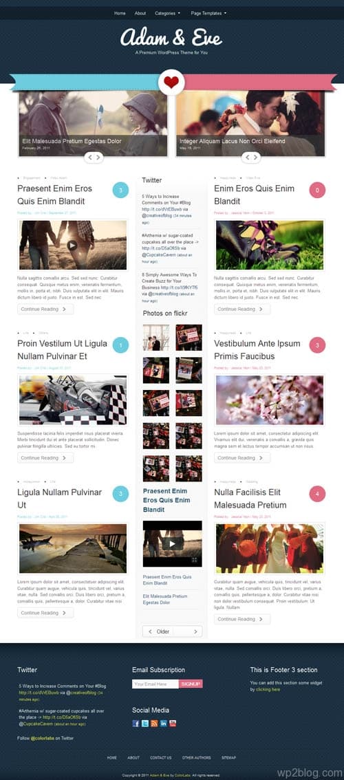 Couples Dual Author WordPress Theme