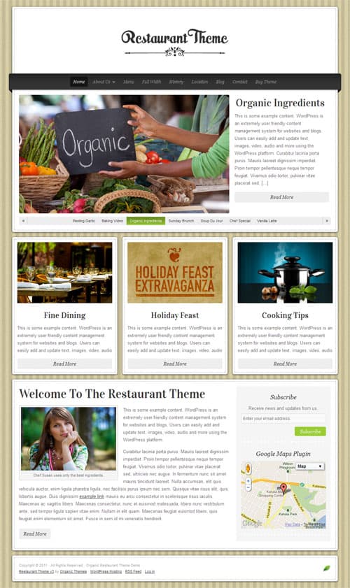 Organic Restaurant WordPress Theme