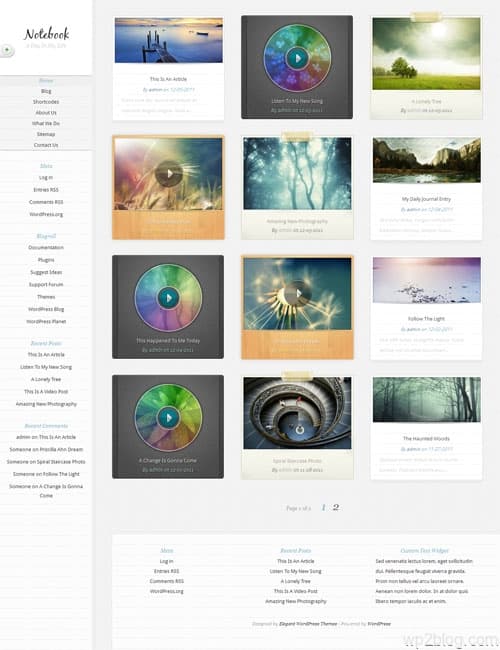 Notebook WordPress Theme